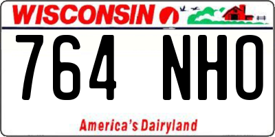WI license plate 764NHO