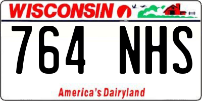 WI license plate 764NHS