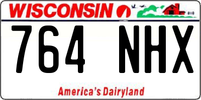 WI license plate 764NHX