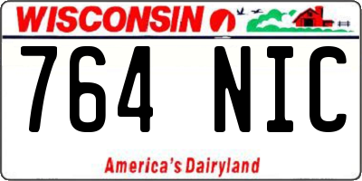 WI license plate 764NIC