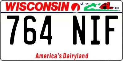 WI license plate 764NIF