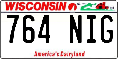 WI license plate 764NIG