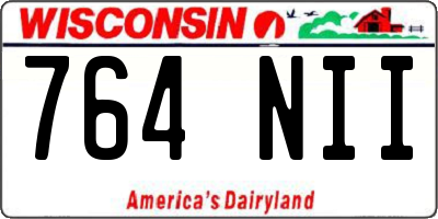 WI license plate 764NII