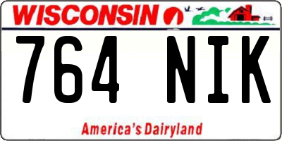 WI license plate 764NIK