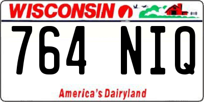 WI license plate 764NIQ