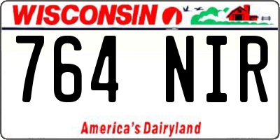 WI license plate 764NIR