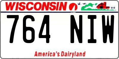 WI license plate 764NIW
