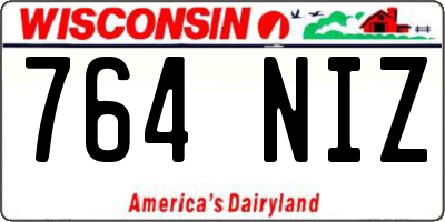 WI license plate 764NIZ