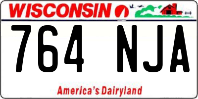 WI license plate 764NJA