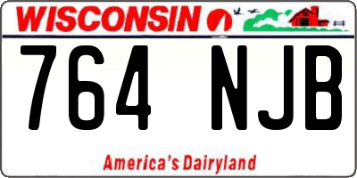 WI license plate 764NJB