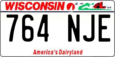 WI license plate 764NJE