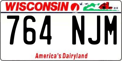 WI license plate 764NJM