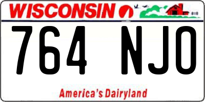 WI license plate 764NJO