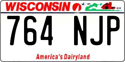 WI license plate 764NJP