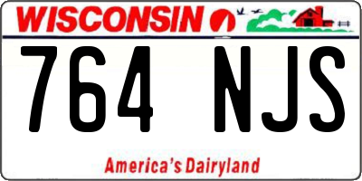 WI license plate 764NJS