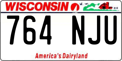 WI license plate 764NJU