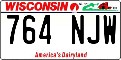 WI license plate 764NJW