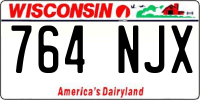 WI license plate 764NJX