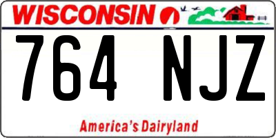 WI license plate 764NJZ