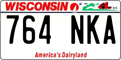 WI license plate 764NKA