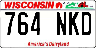WI license plate 764NKD