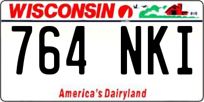 WI license plate 764NKI