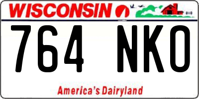 WI license plate 764NKO