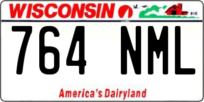 WI license plate 764NML