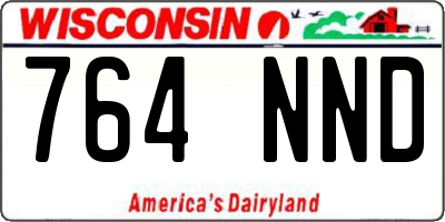 WI license plate 764NND