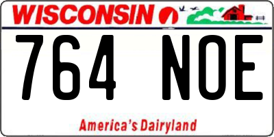 WI license plate 764NOE