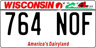 WI license plate 764NOF