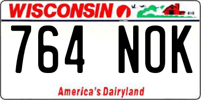 WI license plate 764NOK