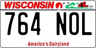 WI license plate 764NOL