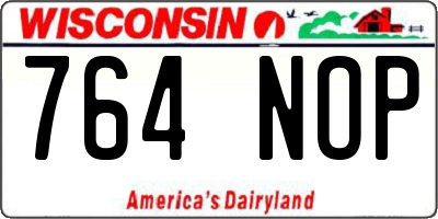 WI license plate 764NOP