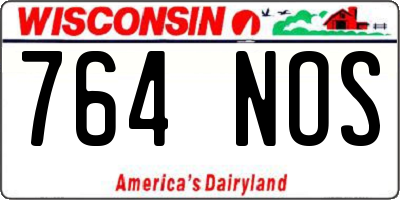 WI license plate 764NOS