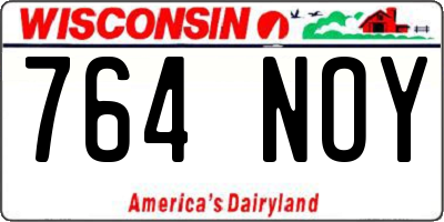 WI license plate 764NOY