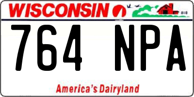 WI license plate 764NPA
