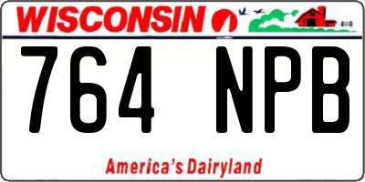 WI license plate 764NPB