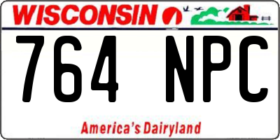 WI license plate 764NPC