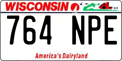 WI license plate 764NPE