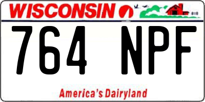 WI license plate 764NPF