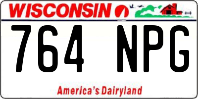 WI license plate 764NPG