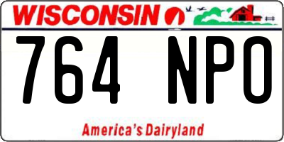 WI license plate 764NPO