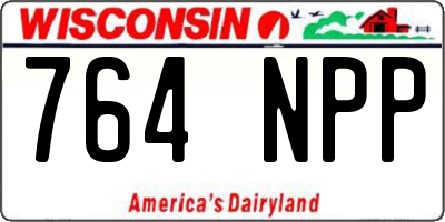 WI license plate 764NPP