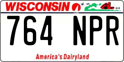 WI license plate 764NPR
