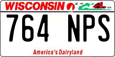 WI license plate 764NPS