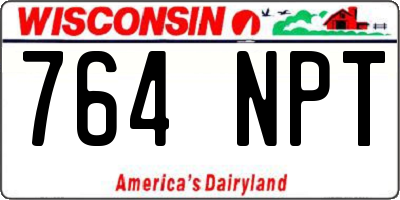 WI license plate 764NPT