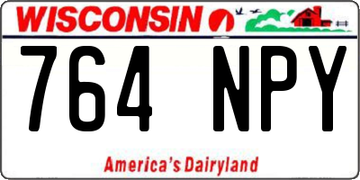WI license plate 764NPY