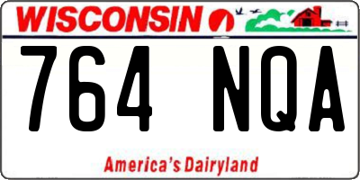 WI license plate 764NQA