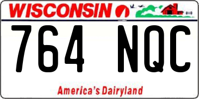 WI license plate 764NQC